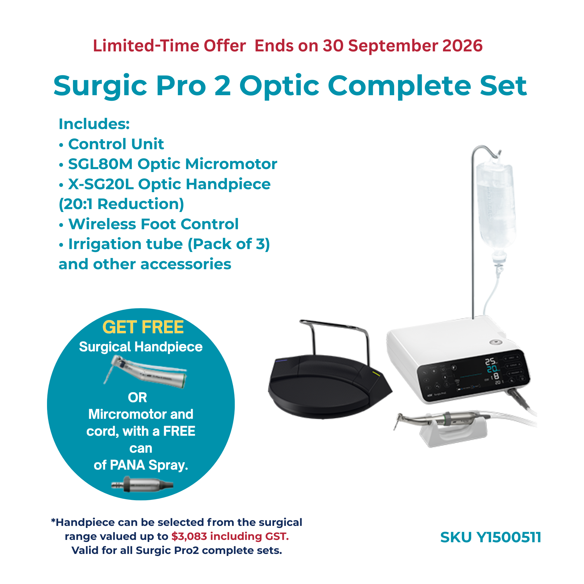 NSK Surgic Pro2 OPTIC Implant Surgery Complete Set