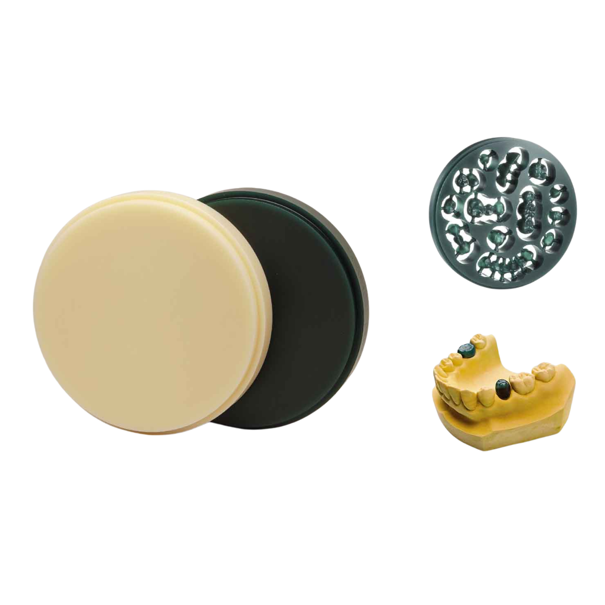Yamahachi Dental Open Type Milling Wax Discs - 98.5 × 20 mm - Green