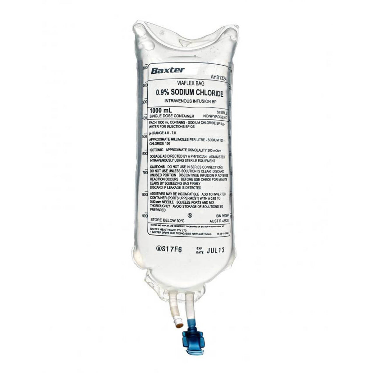 Viaflex IV Bag 0.9% Sodium Chloride size 500–1000 mL 500  ml - 18/carton