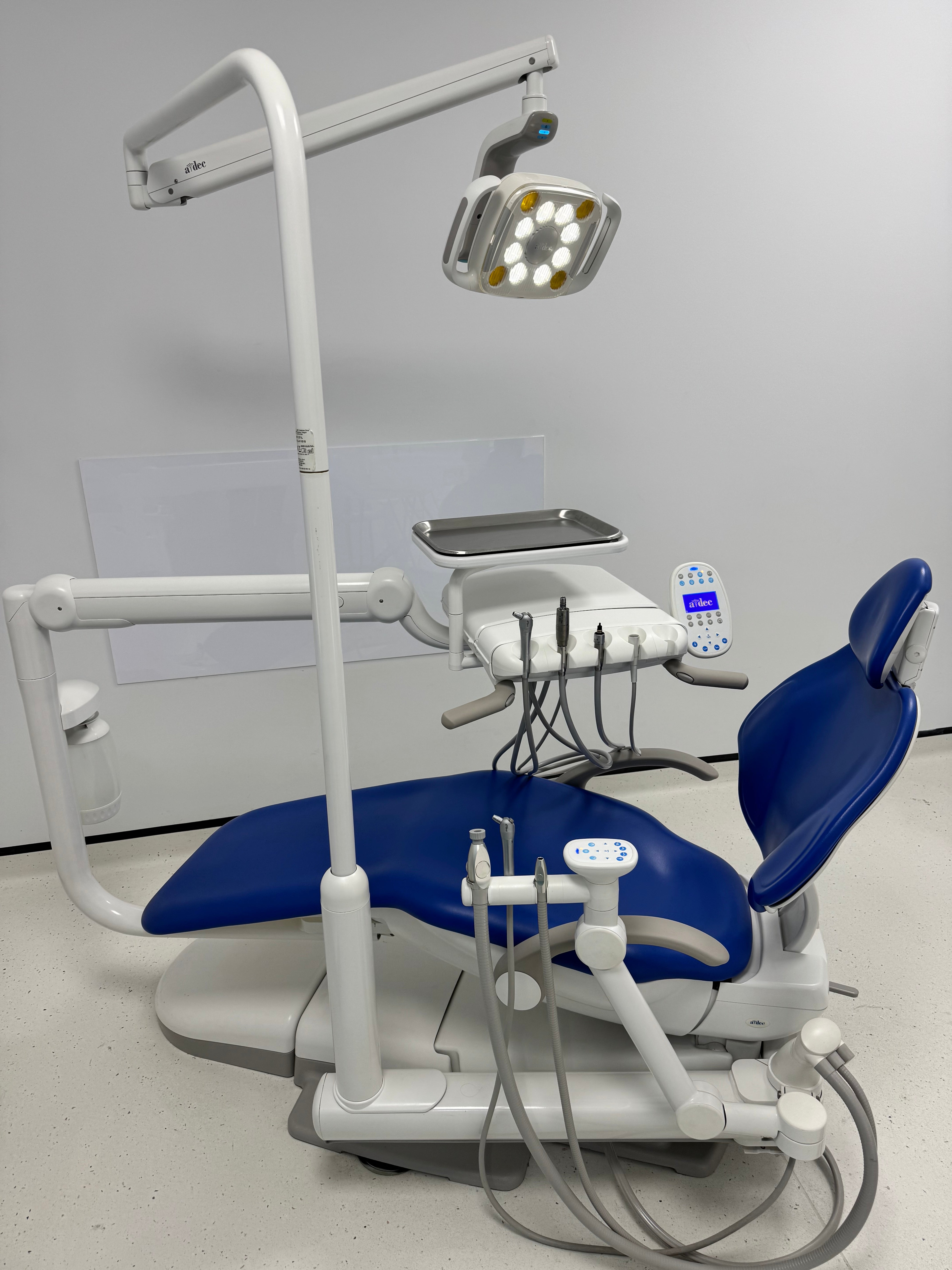 A-dec 511A Refurbished Standard Chair Package - with LED Overhead Light and new sewn upholstery