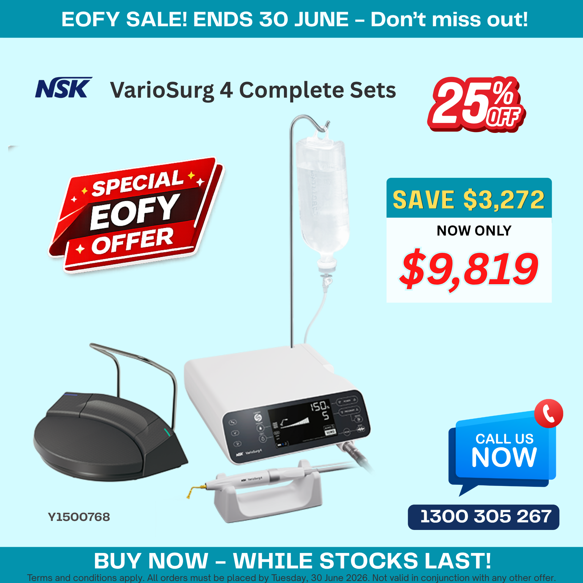 NSK  VarioSurg 4 Complete Sets with Foot Control