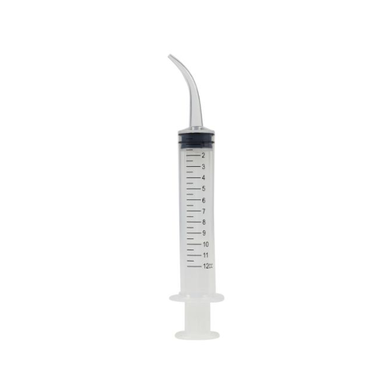 Disposable 12 cc Curved Tip Irrigation Syringe w/ Graduation Pack of 50
