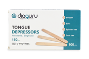 DiaGuru Non Sterile Wooden Tongue Depressors, Box/100