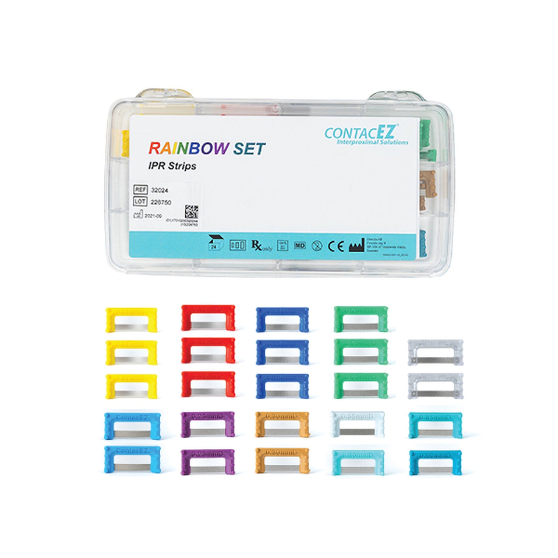 Directa ContacEZ IPR System Rainbow Set 0.07–0.50 mm dental strips