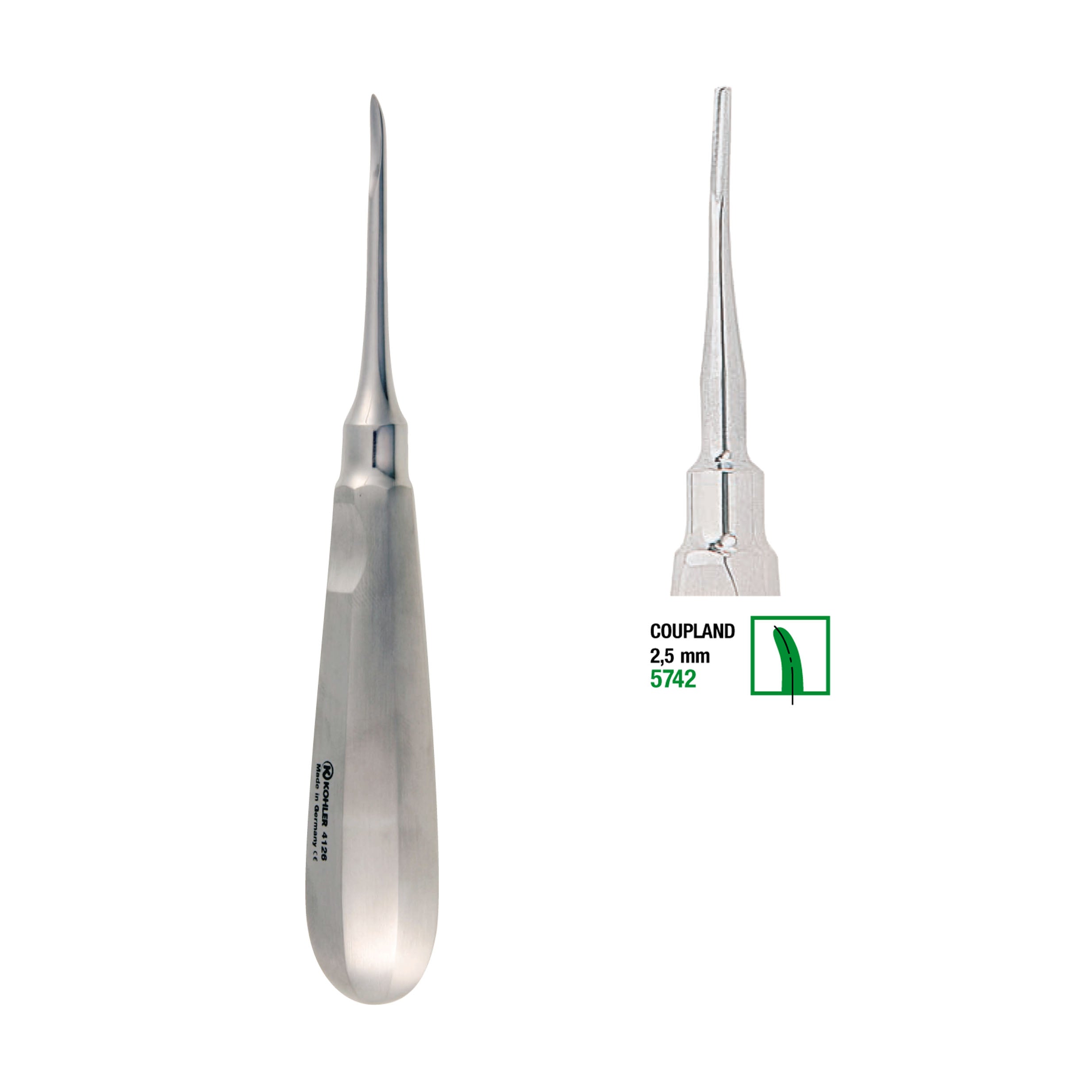 Kohler Dental Root Elevator COUPLAND 2,5 mm