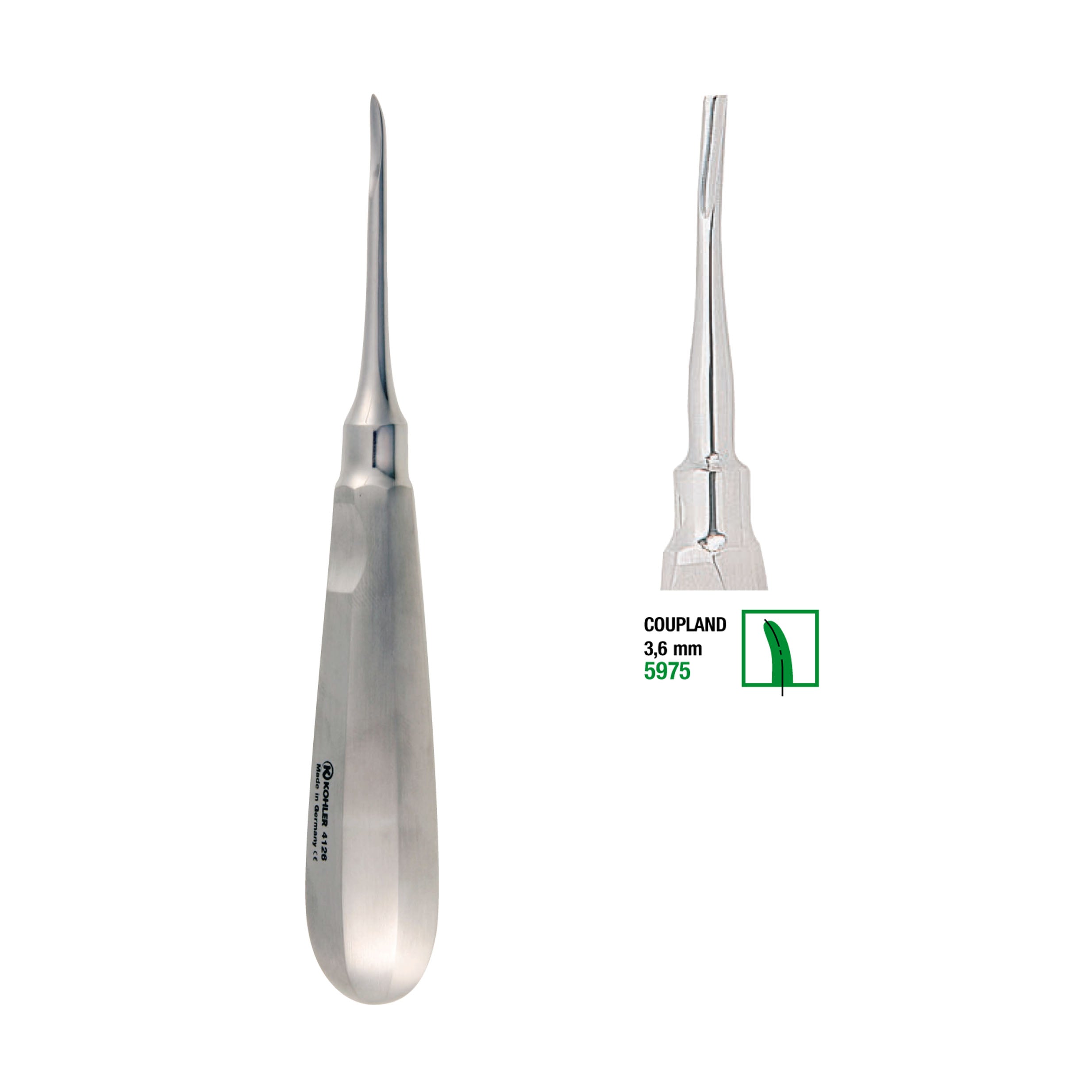 Kohler Dental Root Elevator COUPLAND 3,6 mm