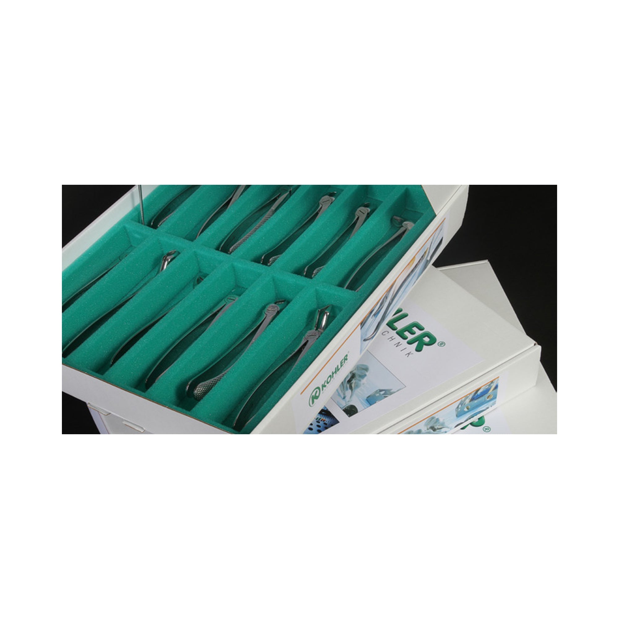 Kohler Dental English pattern Medium 12-piece extraction forceps set