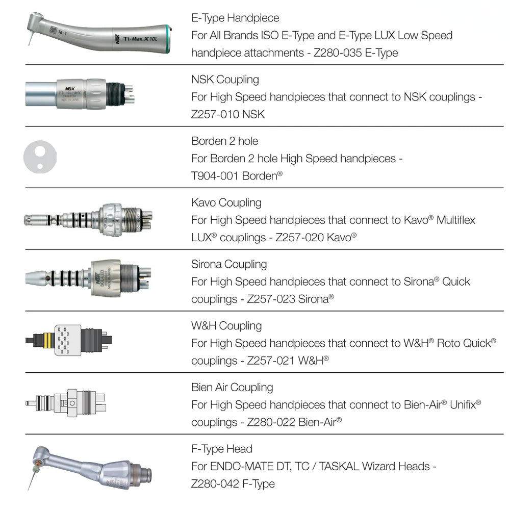 NSK iCare / Care 3 Plus Adaptor for Sirona High & Low speed that fit Sirona Quick Coupling