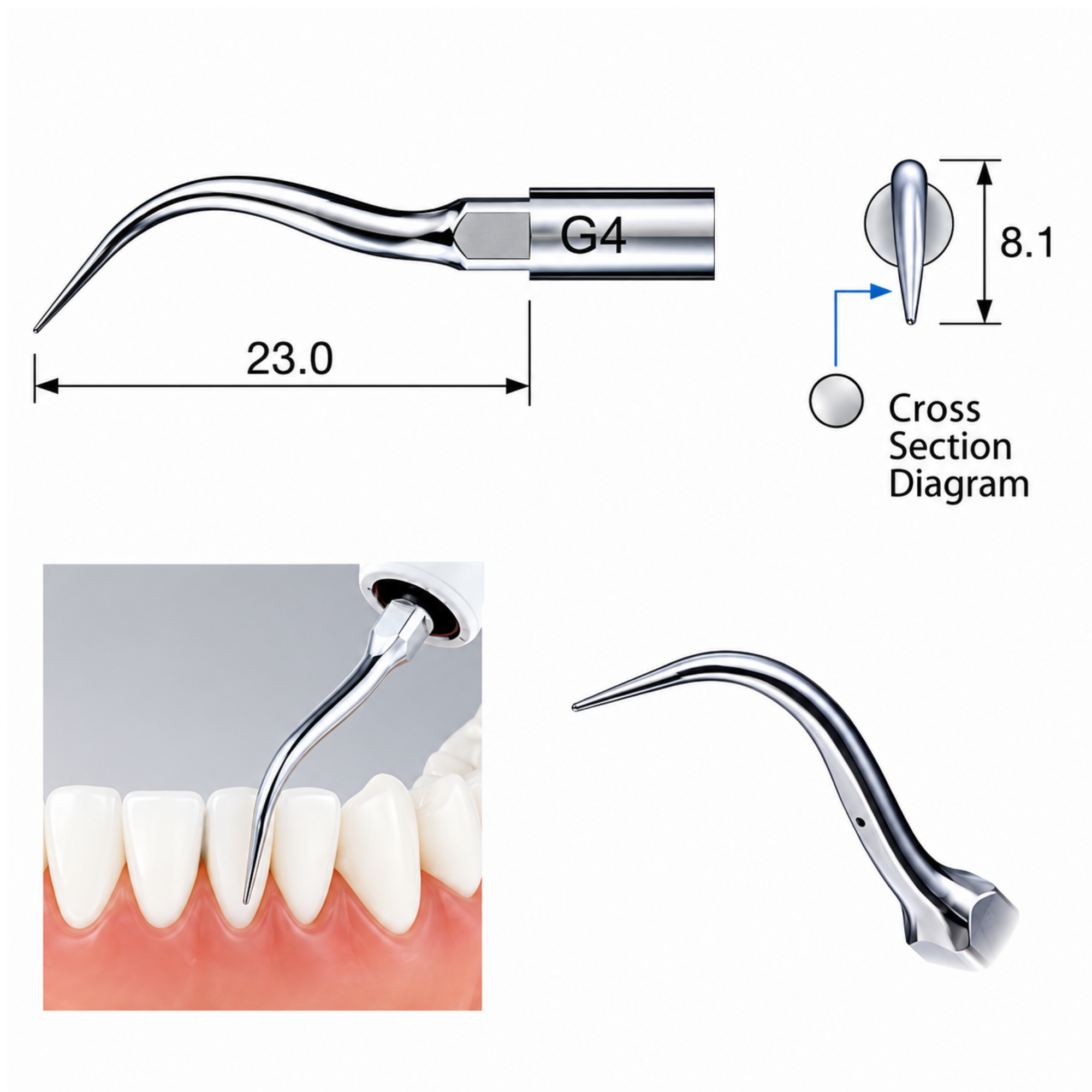 NSK G4 Scaling Tip For NSK Varios Ultrasonic Scaler & for Satelec scaler