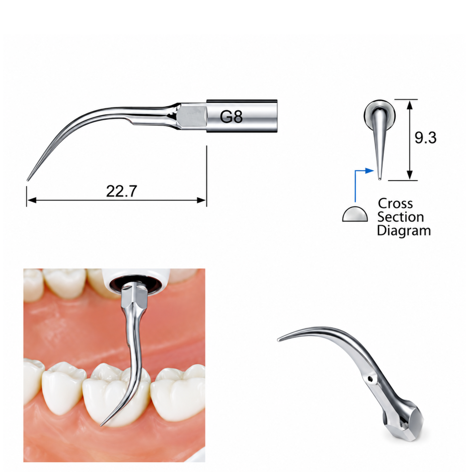 NSK G8 Scaling Tip For NSK Varios Ultrasonic Scaler & for Satelec scaler