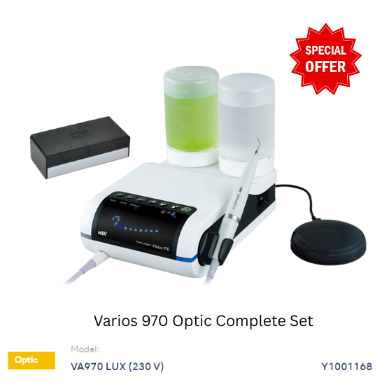 Ultrasonic scalar  Perio, Scaling
and Endodontic functionality to Implant maintenance Varios 970 Optic Complete Set
