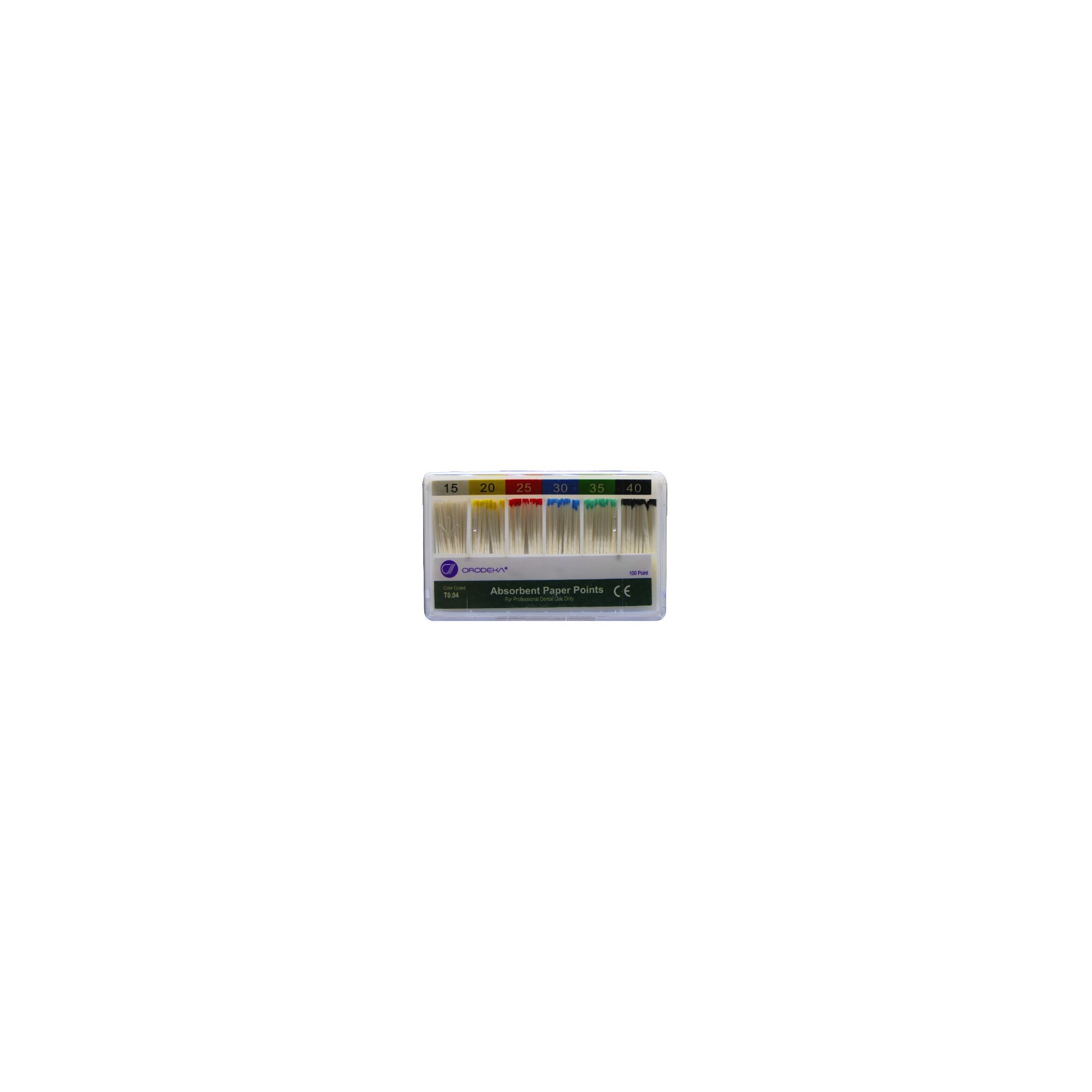 Orodeka® 0.02 mm Taper Assorted Paper Points, #15 - #40 - Box/200