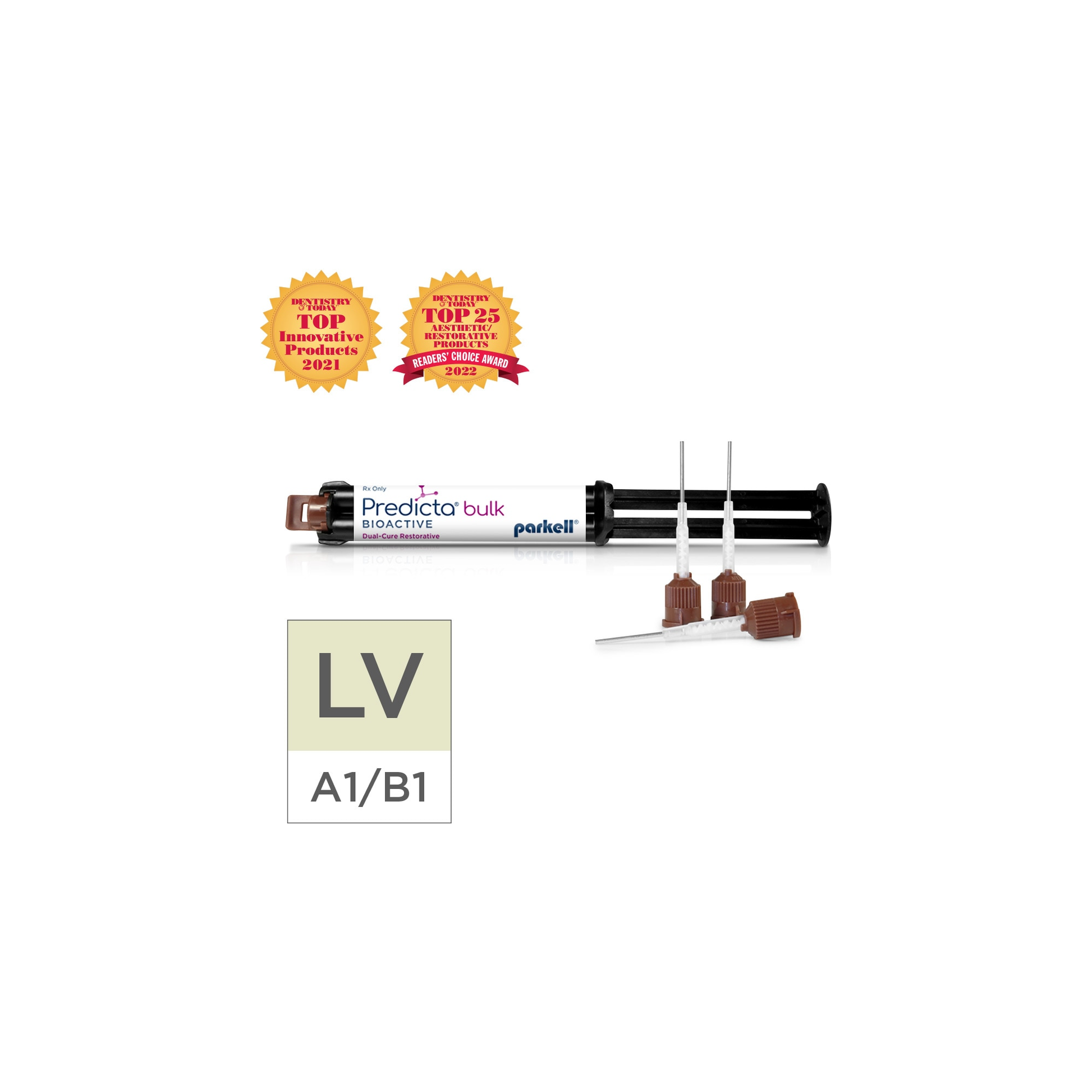 Parkell Predicta™ Bioactive Bulk Dual-Cure Restorative A1/B1 Bulk Fill (LV)