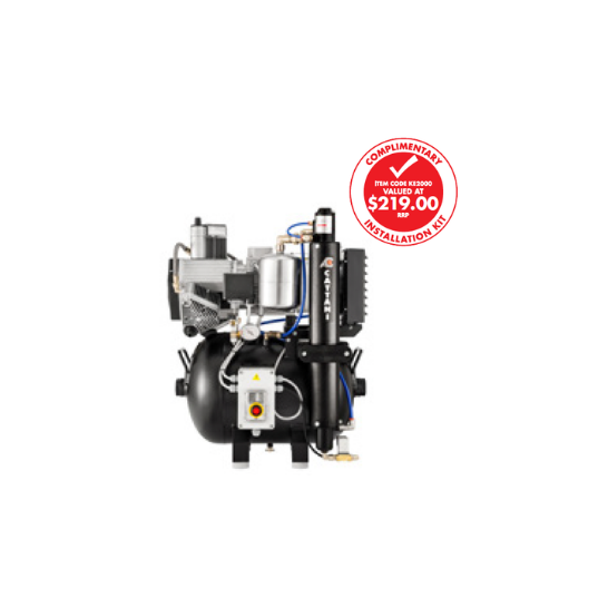 Cattani Compressor - AC300 3 Cylinder Oil-free Dental Compressor with Pre-filter | 3-4 chairs