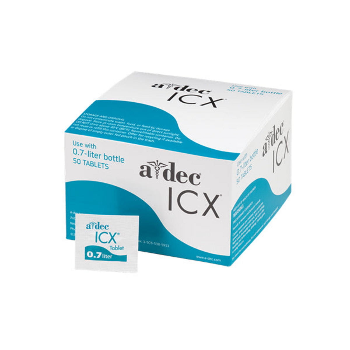 A-dec 90-1064-01 ICX Treatment Tablets 700 ml, box of 50