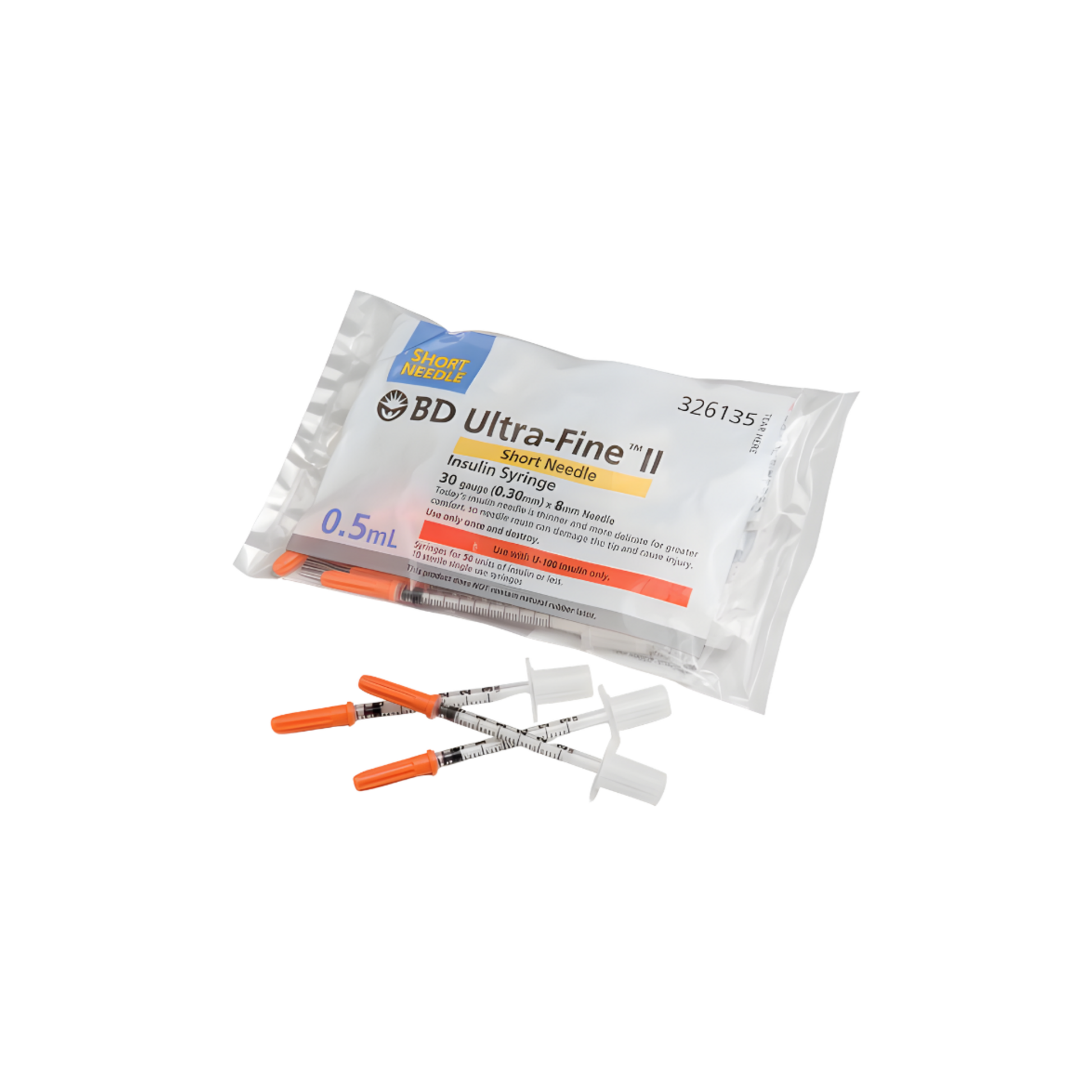 BD Ultra-Fine insulin syringe 0.5 mL 30 G x 8 mm