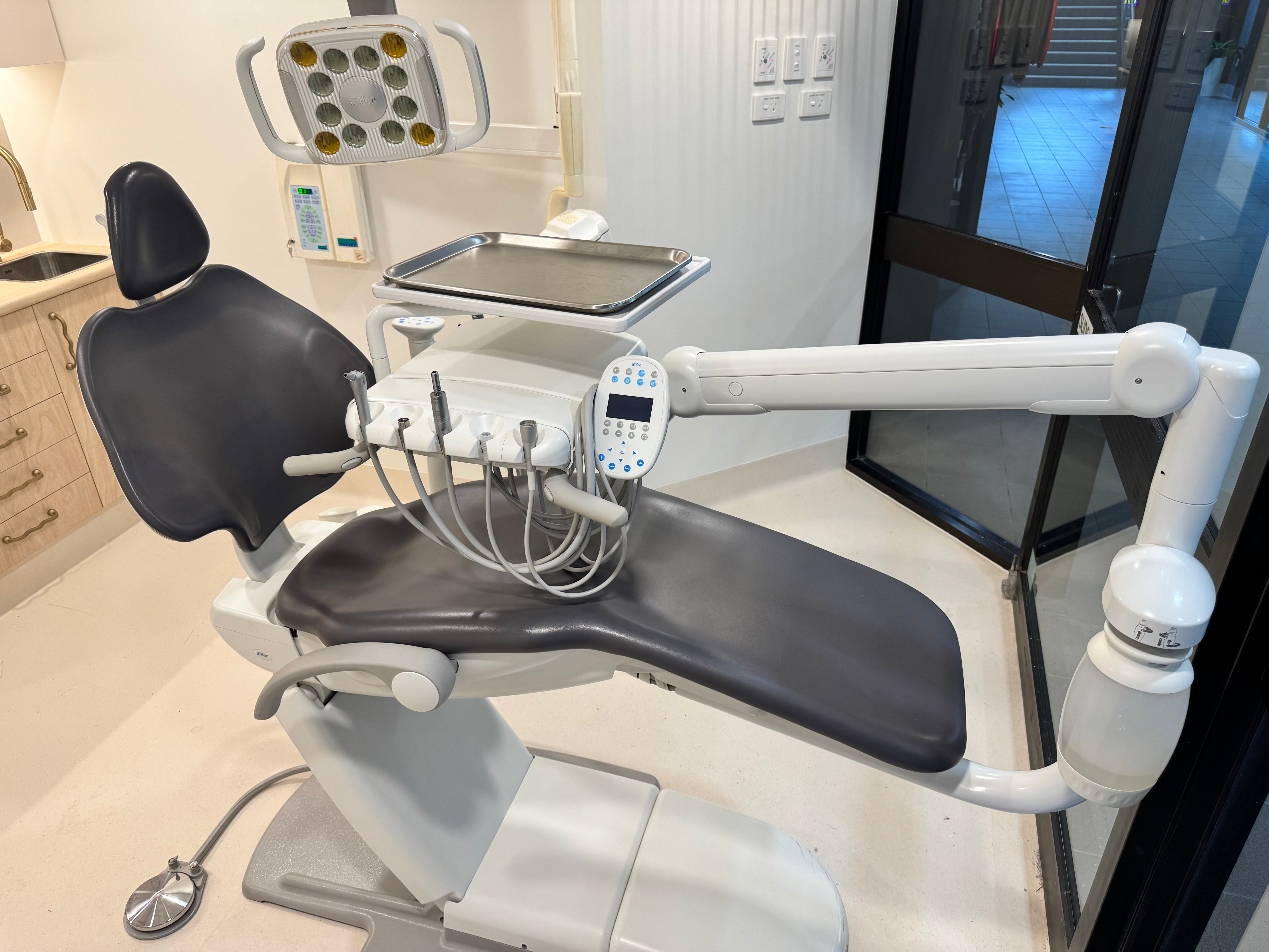 A-dec 511A Refurbished Standard Chair Package - with LED Overhead Light and new sewn upholstery