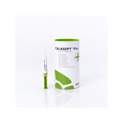 Directa Calasept Plus calcium hydroxide paste syringe and container for endodontic treatment