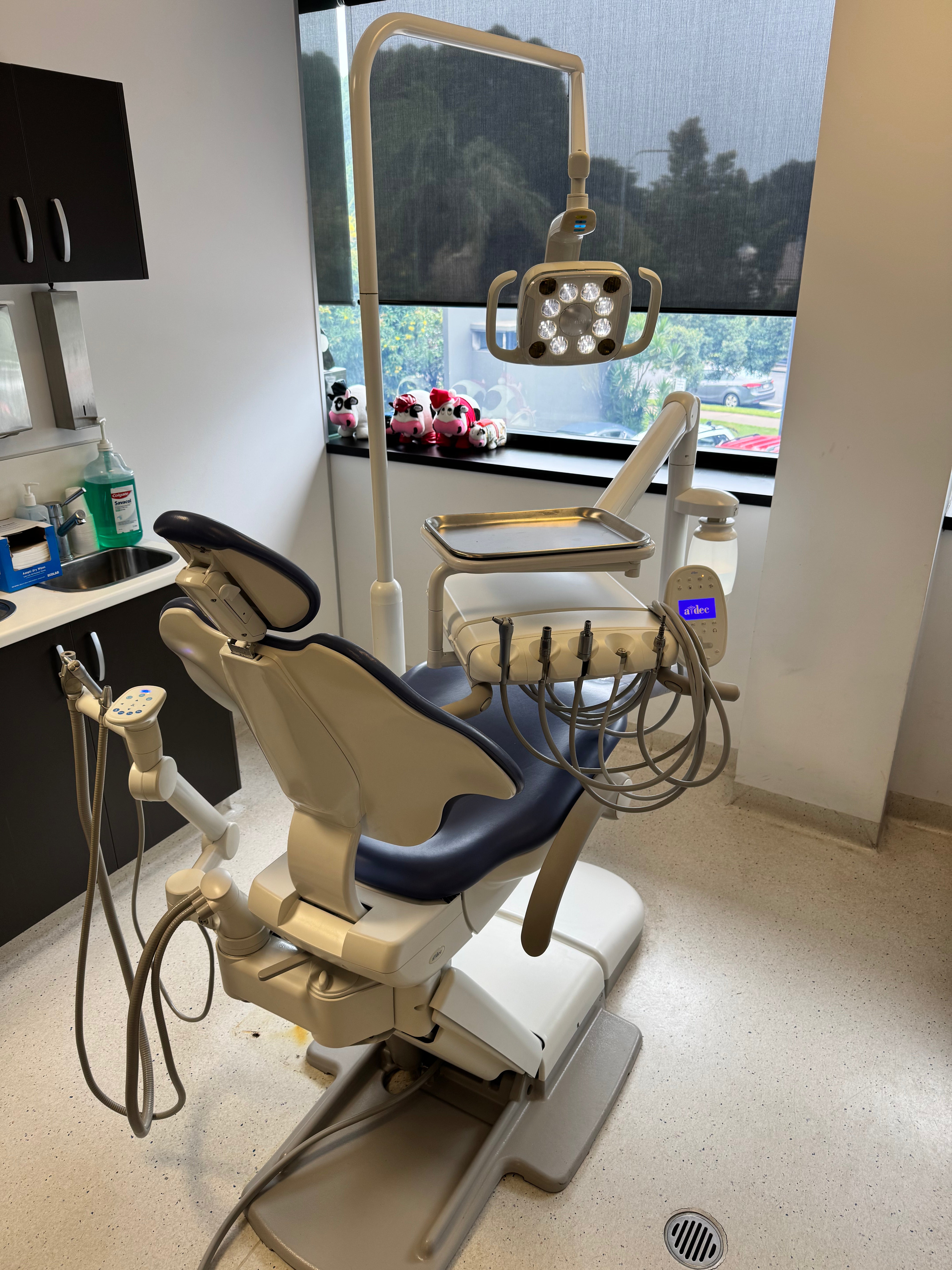 A-dec 511A Refurbished Standard Chair Package - with LED Overhead Light and new sewn upholstery