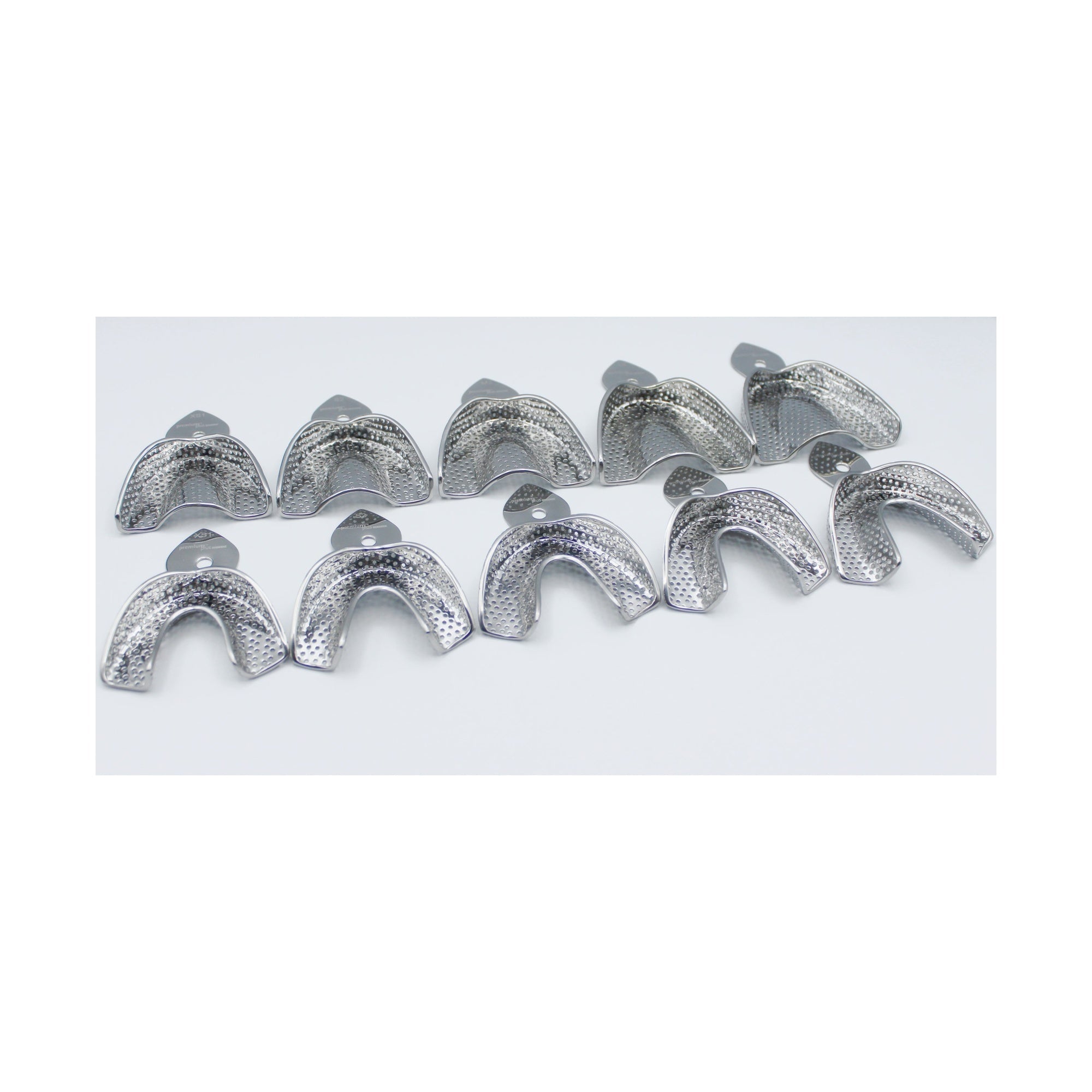 Premium Plus Japan Perf-Lock stainless steel impression tray set – Pack of 10