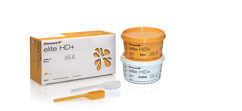 Zhermack Elite HD+ Putty Soft Fast Set A-silicone impression putty 2 × 250 mL